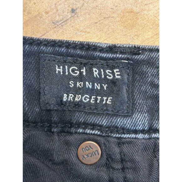 Lucky Brand Faded Black Ankle Jeans Raw Hem Distressed Size 10/30 (8734) - Picture 5 of 9